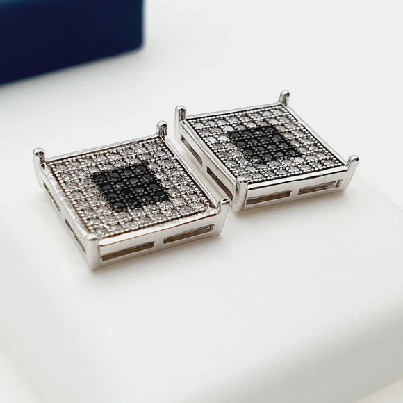 925 Sterling Silver Plated CZ Earrings, EVBRS678 - Picture 9 of 10